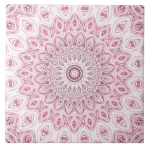 Rosa und Weiß Mandala Muster Design Fliese
