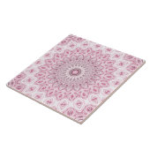 Rosa und Weiß Mandala Muster Design Fliese (Seite)