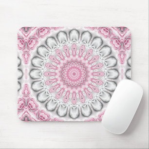 Rosa und Weiß Mandala Muster Design Mousepad