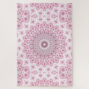 Rosa und Weiß Mandala Muster Design Puzzle