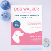 Rosa und weiß mit blauem Walker-Template Flyer (Einzeln)