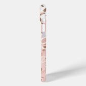 Rosa und Weiß mit braunen Akzenten Case-Mate iPhone Hülle (Rückseite / Links)