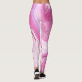 Rosa und Weiß mit einer Touch Lila Marmorkunst Leggings (Rückseite)