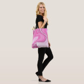 Rosa und Weiß mit einer Touch Lila Marmorkunst Tasche (Am Model)