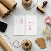 Rosa und weiß, mit Liebe, soziale Verbindungen Begleitkarte