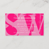 Rosa und weiß mit Monogramm Stilvoll auffangen Visitenkarte (Rückseite)