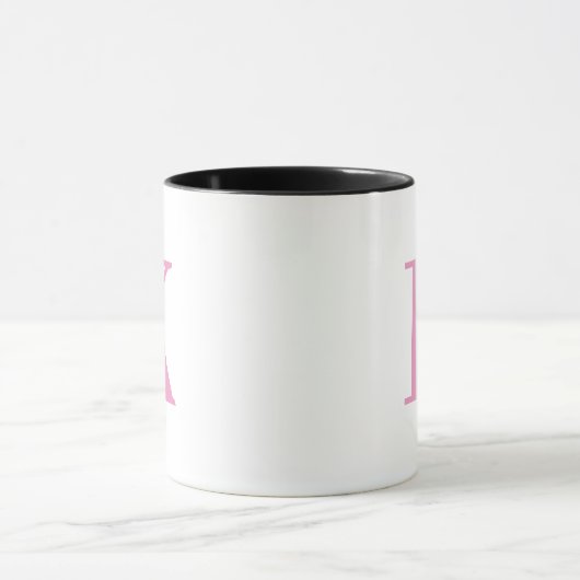 Rosa und weiß mit Monogramm Tasse (Zentrum)