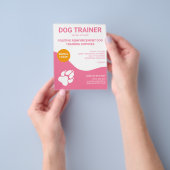 Rosa und weiß mit Orangen- und Hundepusche - Hunde Flyer (Gruppe)