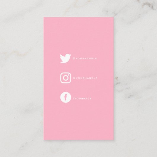 Rosa und weiß mit Silhouette des Herzens der Liebe Begleitkarte (Rückseite)