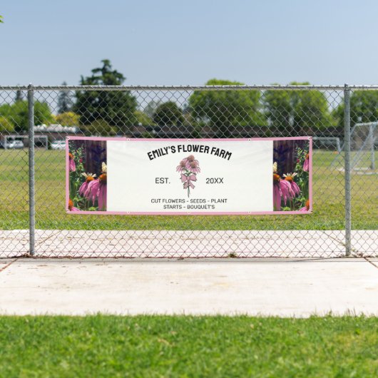 Rosa und Weiß Moderne Blume mit zwei Fotos Banner (Insitu)