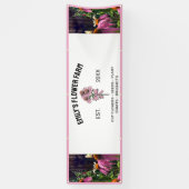 Rosa und Weiß Moderne Blume mit zwei Fotos Banner (Vertikal)