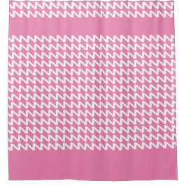 Rosa und weiß Moderne Sharp Waves Duschvorhang