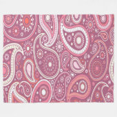Rosa und Weiß Paisley Print Fleece Blanken (Vorderseite (Horizontal))