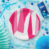 Rosa und Weiß Pappteller (Party)
