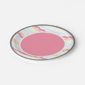 Rosa und Weiß Pappteller (Schrägansicht)