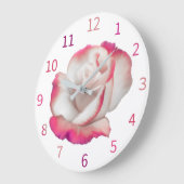 Rosa und Weiß - pastellfarbene Kunst Große Wanduhr (Winkel)