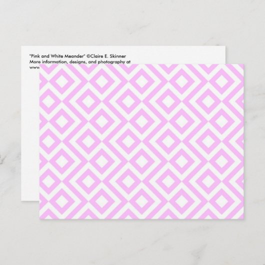 Rosa und Weiß Postkarte (Vorne/Hinten)