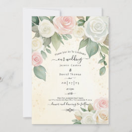 Rosa und Weiß Rose dutzende Blüten Einladung