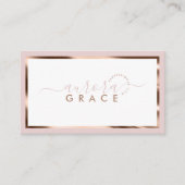 Rosa und Weiß Rose Gold Chic Visitenkarte (Vorderseite)