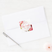 Rosa und Weiß Rose und weiße Kerzen aus Peony Soy Quadratischer Aufkleber (Umschlag)