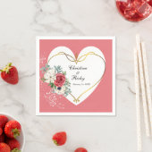 Rosa und Weiß-Rosenhochzeit Serviette (Beispiel)