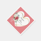 Rosa und Weiß-Rosenhochzeit Serviette (Ecke)