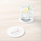 Rosa und Weiß Runder Pappuntersetzer (Vor Ort)