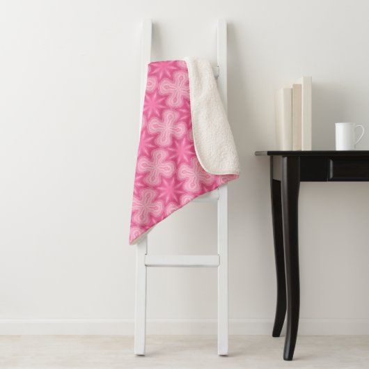 Rosa und Weiß Sherpadecke (Beispiel)