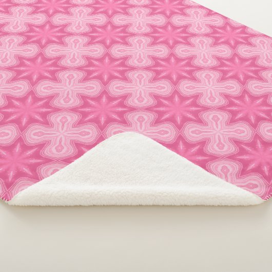 Rosa und Weiß Sherpadecke (3/4)