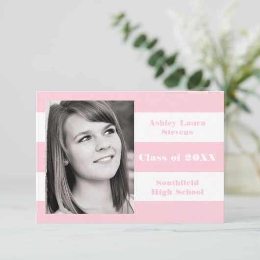 Rosa und Weiß Streifen - Ankündigung am 3x5-Abschl (Stehend Vorderseite)