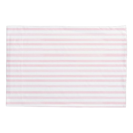 Rosa und Weiß Streifen Mit Monogramm Kissenbezug (Rückseite)