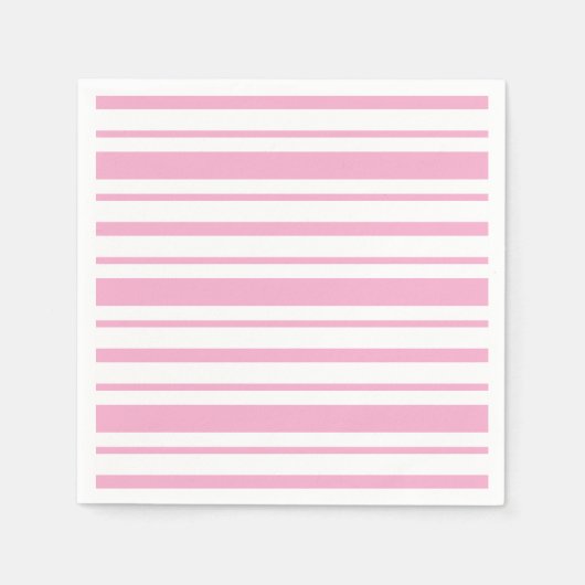 Rosa und Weiß Streifenmuster Serviette (Vorderseite)