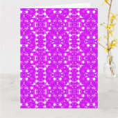 Rosa und Weiß Symmetrische Zeichen Karte (Gelbe Blume)