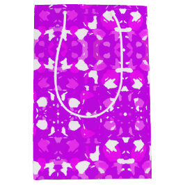 Rosa und Weiß Symmetrische Zeichen Mittlere Geschenktüte