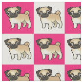Rosa und Weiß überprüftes Mops-Gewebe Stoff (Nahaufnahme)