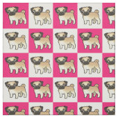 Rosa und Weiß überprüftes Mops-Gewebe Stoff (Muster)