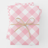 Rosa und Weiß Unterschiedliche Größen Diagonal Gin Geschenkpapier Set (Beispiel)