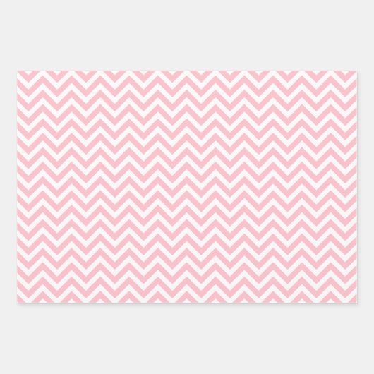 Rosa und Weiß Unterschiedliche Größen Zickzack Geschenkpapier Set (Vorderseite 3)