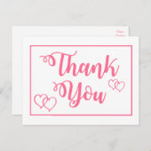 Rosa und Weiß Vielen Dank für Ihre Herzenslust Postkarte (Vorne/Hinten)