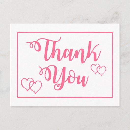 Rosa und Weiß Vielen Dank für Ihre Herzenslust Postkarte (Vorderseite)