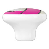 Rosa und Weiß 🏐 Volleyball Keramikknauf (Seitenansicht)