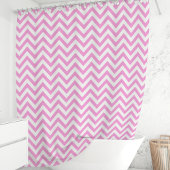 Rosa und Weiß Zickzack Duschvorhang