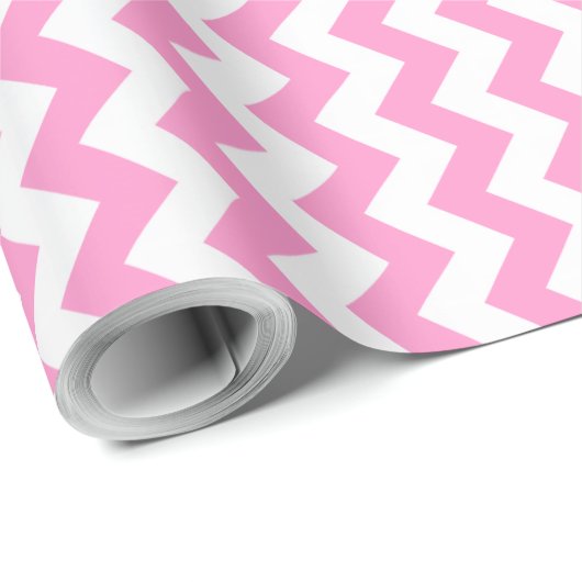 Rosa und Weiß Zickzack Geschenkpapier (Rolleneckpunkt)