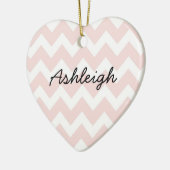 Rosa und Weiß Zickzack Keramik Ornament (Links)