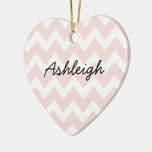 Rosa und Weiß Zickzack Keramik Ornament (Links)