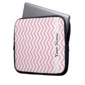 Rosa und weiß Zickzack Laptopschutzhülle (Vorderseite Links)