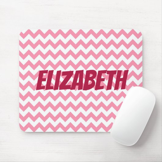 Rosa und Weiß Zickzack Mousepad (Mit Mouse)