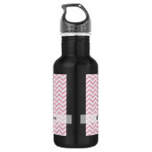 Rosa und weiß Zickzack Trinkflasche (Rückseite)