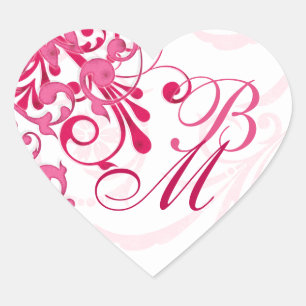 Rosa und weiße Abstrakte Umschlag Aufkleber