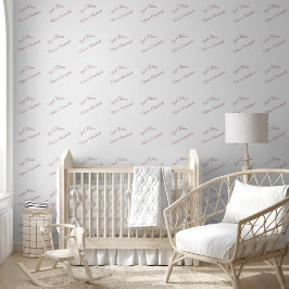 Rosa und weiße anpassbare Kinderzimmer-Wallpaper Tapete